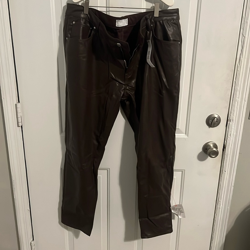 Faux leather pants